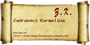 Zadravecz Karmelina névjegykártya